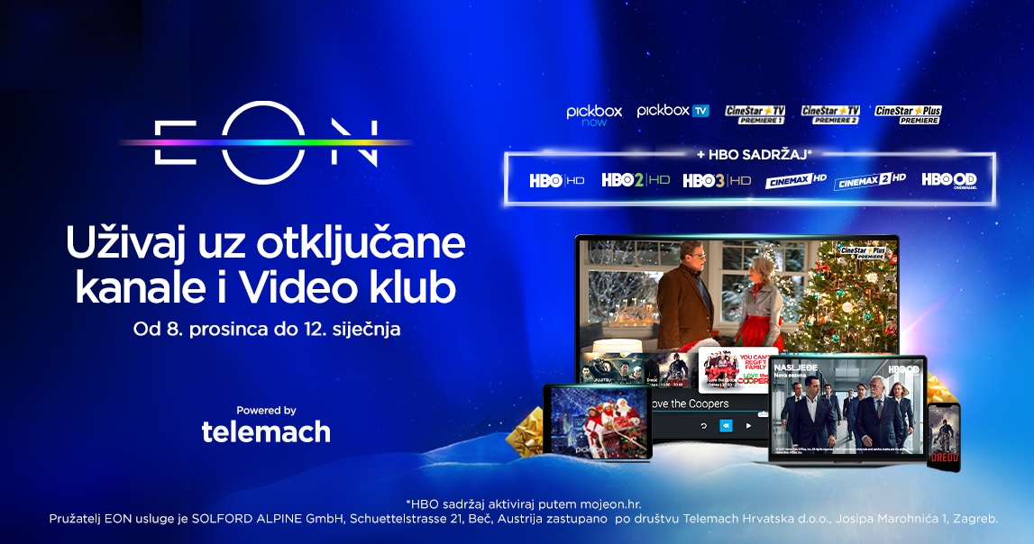 EON TV ovih blagdana otključava sve kanale i Video klub
